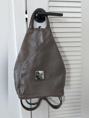 Valentina ITALIA Taupe Leather Sling Backpack